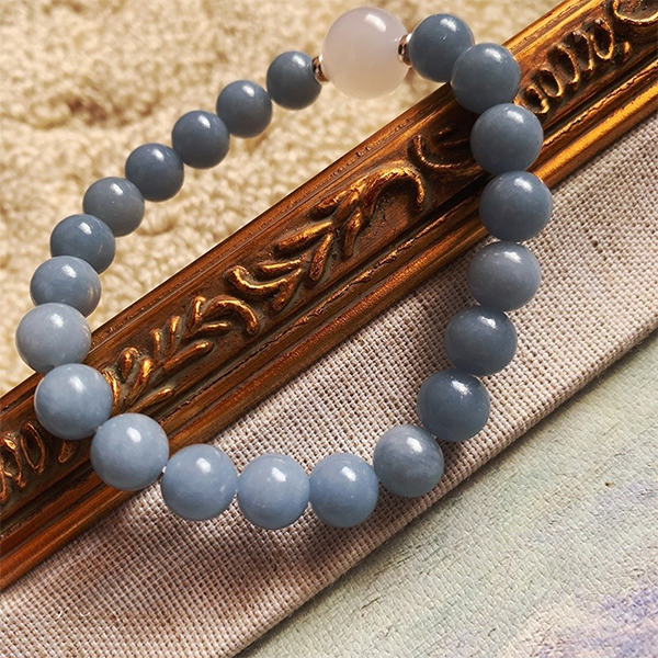 Celestial Harmony – Angelite Bracelet | Guardian Stone of Spiritual Connection and Inner Peace