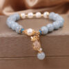Women's Fashion Aquamarine Money Pouch Bracelet – Charm Design