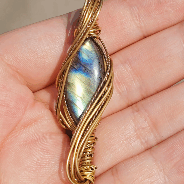 Dreamseer Pendant — Labradorite Brass Necklace — Eye of the Dream