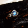 Star Mirror Ring — Grey Labradorite Sterling Ring — Halo of Illusion