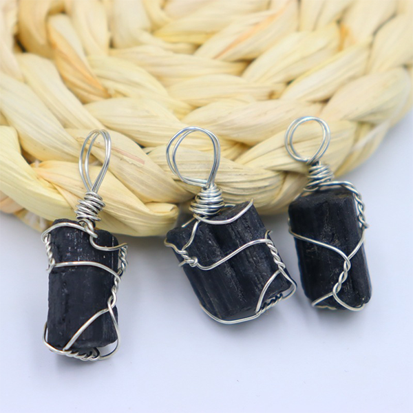 Natural Black Tourmaline Pendant | Spiritual Amulet for Energy Protection and Purification