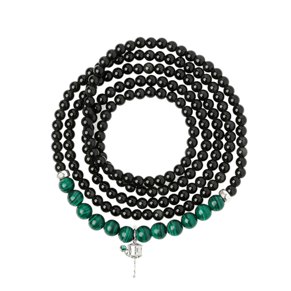 Guard & Flow Wrap Bracelet — malachite obsidian wrap bracelet