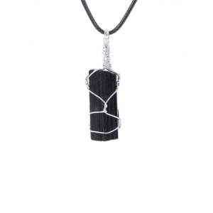 Natural Black Tourmaline Pendant | Spiritual Amulet for Energy Protection and Purification