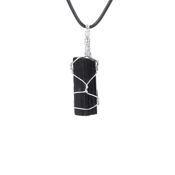 Natural Black Tourmaline Pendant | Spiritual Amulet for Energy Protection and Purification