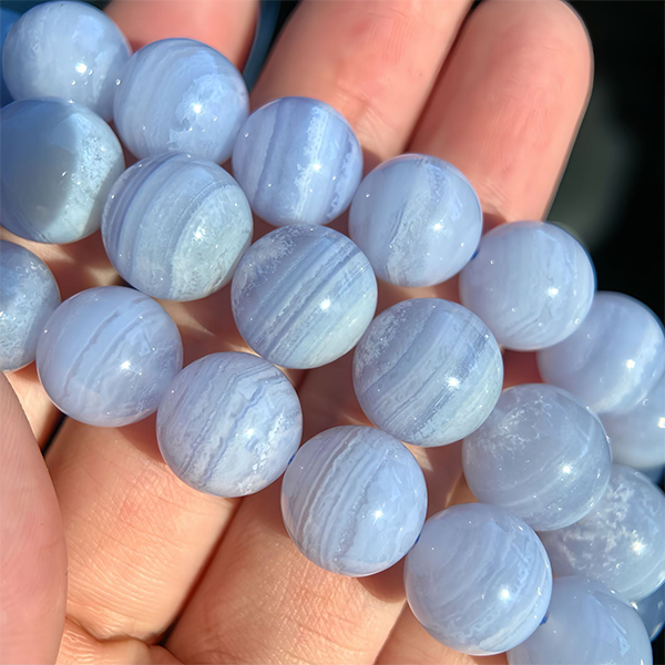 Natural Blue Agate Bracelet | Stone of Tranquility and Communication