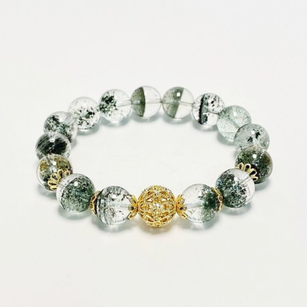 Whispers of Growth – Green Phantom Quartz Bracelet for Ambition & Awakening
