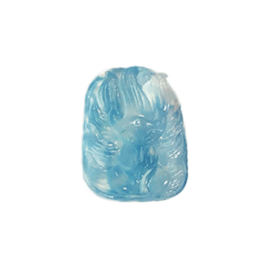 Natural Aquamarine Carved Series——Nine-Tailed Fox & Peony Flower