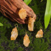Natural Citrine Raw Crystal Pendan——Hand-Wrapped in Gold Wire Energy Crystal for Wealth & Protection