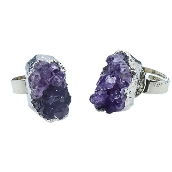 Twilight Crown Ring — raw amethyst cluster ring