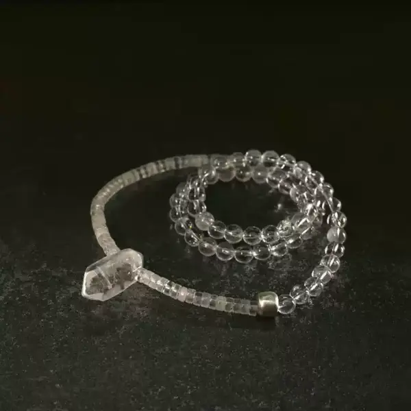 Clarity Spiral Bracelet — clear quartz wrap bracelet