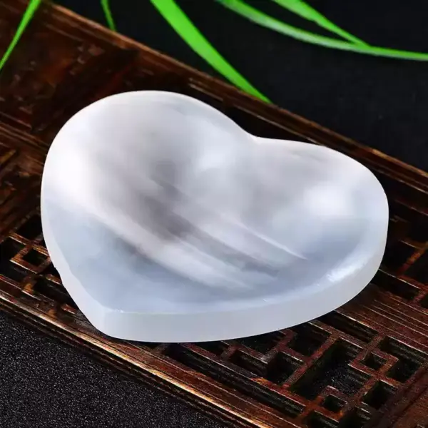 Celestial Purity Bowl — selenite heart crystal bowl