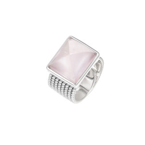 Elegant Guardian——Silver Ring with Rose Quartz