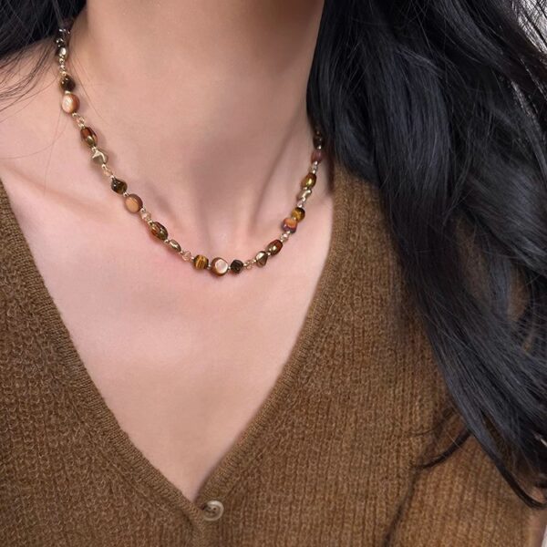 Whispers of the Dusk – Handcrafted Tiger's Eye Necklace
