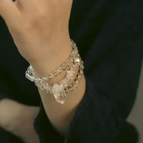 Clarity Spiral Bracelet — clear quartz wrap bracelet