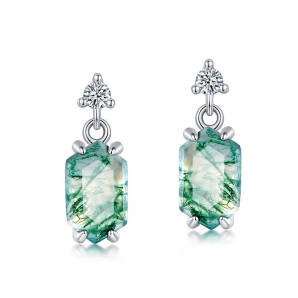 Verdant Flow Studs — moss agate stud earrings