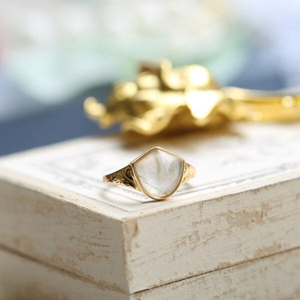 Spiritual Guardian——Clear Quartz 925 Silver Gold-Plated Ring&Crystallized Beauty of Nature