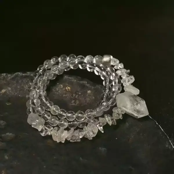 Clarity Spiral Bracelet — clear quartz wrap bracelet