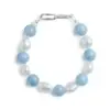 Celestial Grace Bracelet — baroque pearl angelite silver bracelet