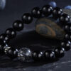 Shadow Glow——Black Tourmaline & Rutile Quartz Beaded Bracelet