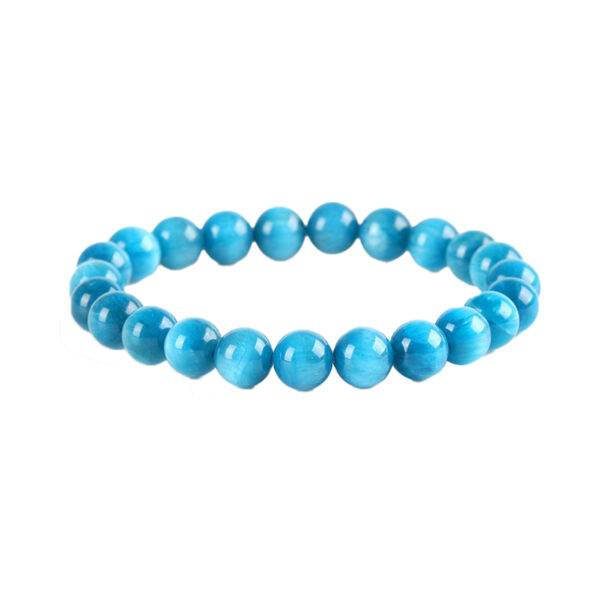 Natural Blue Apatite Gemstone Bead——Round-Cut Crystal for Jewelry