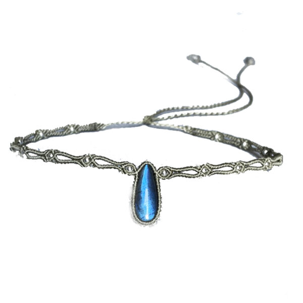 Mystic Drop of Light——Vintage Labradorite Teardrop Necklace