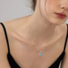 Ocean Whisper——Natural Aquamarine Necklace in Sterling Silver，The Blue Healer of the Soul
