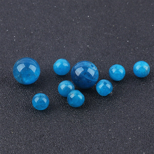 Natural Blue Apatite Gemstone Bead——Round-Cut Crystal for Jewelry
