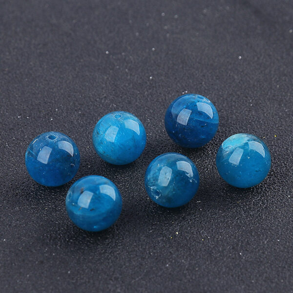 Natural Blue Apatite Gemstone Bead——Round-Cut Crystal for Jewelry