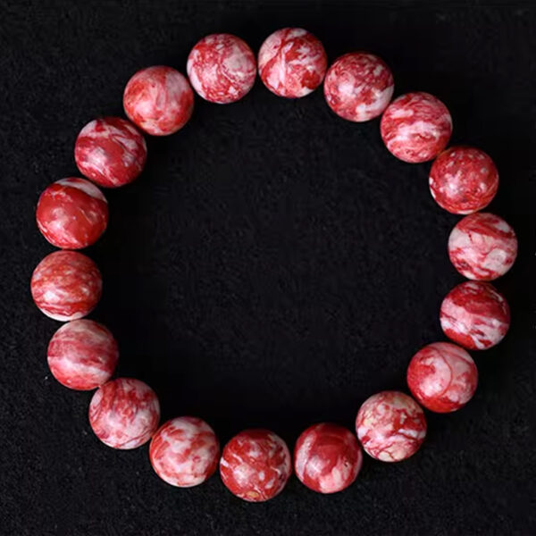 Natural Chicken Blood Stone Bracelet——Cultural Power & Protective Charm