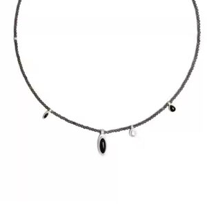 "Dual Essence" Five-Charm Energy Necklace——Black-Silver & White-Silver