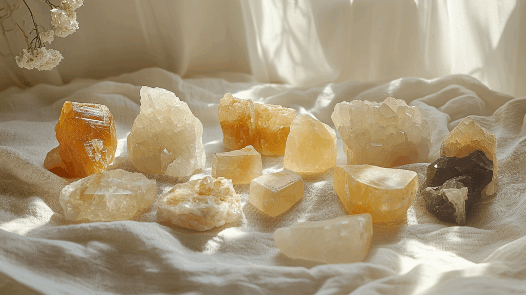How to Cleanse and Charge Your Crystals: Simple Methods for Beginners 4 nimmble0570 A flat lay of various healing crystals on a linen c 0a9c4c3b a78d 45f5 8bbe 9004eb1ceca5