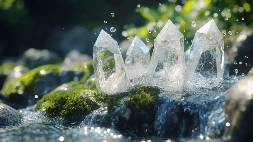 Crystal Healing Magic: 7 Nature Gems to Transform Your Energy 4 nimmble0570 Clear quartz being gently rinsed under a cool runni 0c8a7b5f 8c1b 45cd ac29 9e9cc19c51c8 1