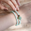 Harmony in Nature——Double-Wrap Bracelet with Jade, Nephrite, Fluorite & Wood Beads