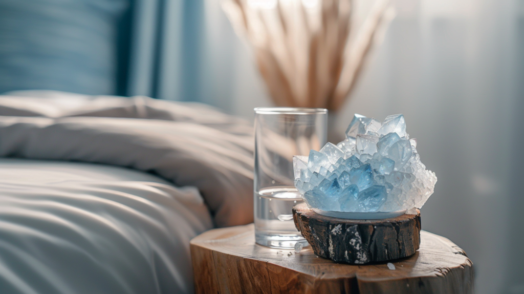 Unlock Better Sleep in 2025 with These 6 Dream Crystals 2 popka240015 blue calcite crystal placed beside a clear water gl 676ab03e 76c2 4d56 a774 3740e3646330 1024x574 1