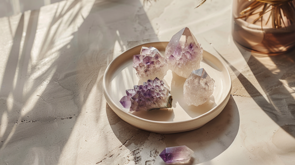 Best Crystals for Your Work Desk: Boost Focus, Calm, and Creativity 3 popka240015 minimal modern work desk with crystals clean worksp 784dea30 8818 433c 8b99 f3b93bcbbd36 1024x574 1