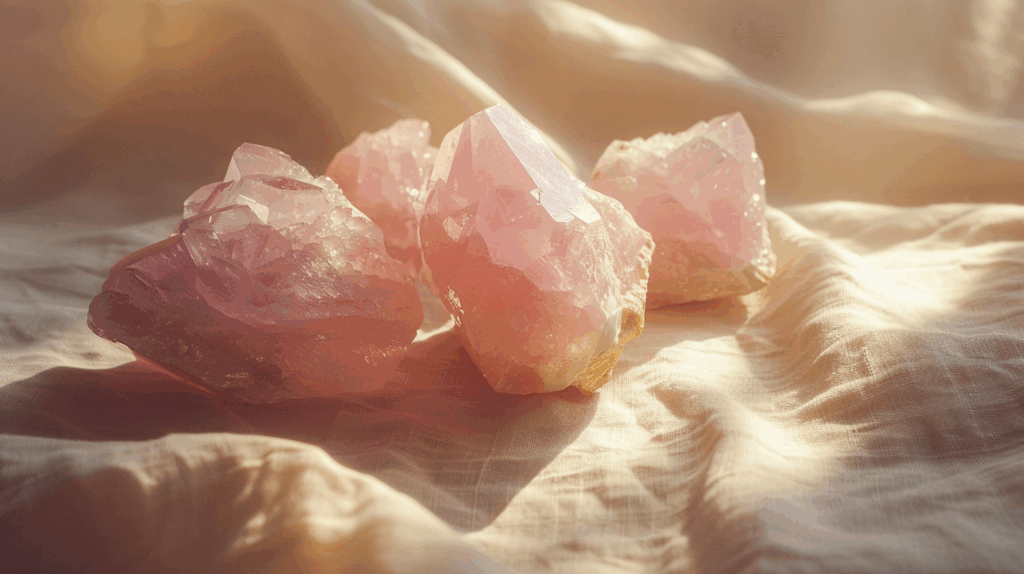 🌹 Rose Quartz Rituals: Daily Practices for Love, Peace & Balance 3 popka240015 minimalist composition of rose quartz crystals on b c88b8a88 3c82 48a2 855d 768d433a169a 1024x574 1