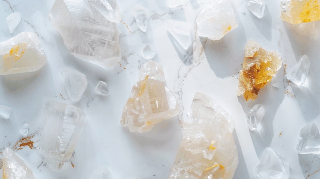 🌿 Daily Self-Healing: Three Easy Ways to Incorporate Phantom Quartz into Your Life 3 popka240015 simple crystal grid with clear quartz fluorite and 8b0d76d9 a203 447a 8994 f14bc46e140b 1024x574 2
