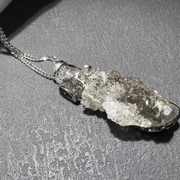 Natural Gabbro Eye Stone Pendant with 925 Sterling Silver——A Harmony of Raw Beauty and Spiritual Energy