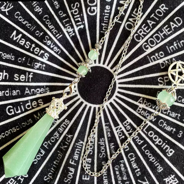 Serene Light · Aventurine Crystal Pendant——Hex Prism Cut with Angel & Star Charms