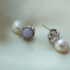 Whispers of Blue——Blue Lace Agate & Pearl 925 Silver Vintage Dangle Earrings