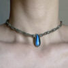 Mystic Drop of Light——Vintage Labradorite Teardrop Necklace