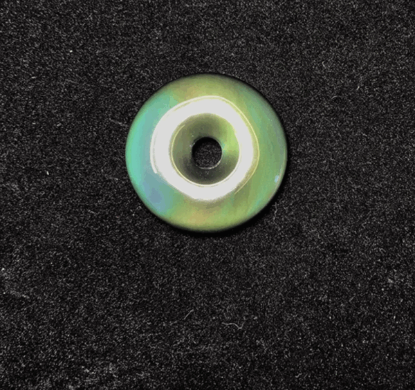 Shadow Halo Pendant — rainbow obsidian donut pendant