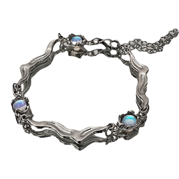 Moonstream Blue Crystal Bracelet——925 Sterling Silver Spiritual Jewelry