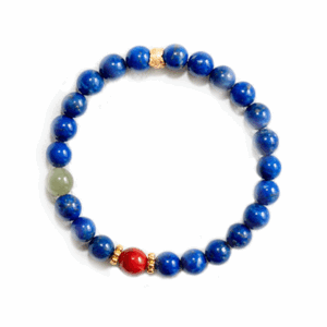 Wisdom Flame Bracelet — lapis lazuli & red agate bracelet