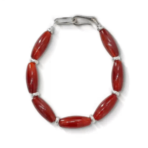 Ember Grace Bracelet — red agate silver bracelet