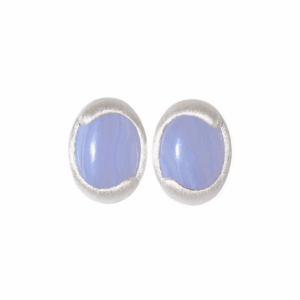Lightshore Studs — blue lace agate earrings