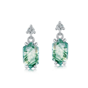 Verdant Flow Studs — moss agate stud earrings