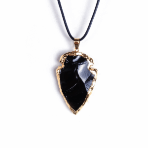 Shadow Hunter Pendant — obsidian arrowhead necklace