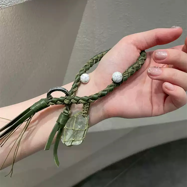 Woven Healing Heart Charm Bag Charm — Artisan Gemstone