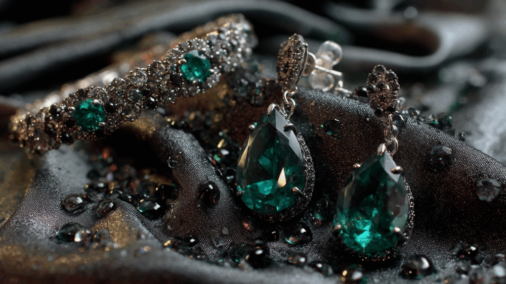 🌿 Spring’s Emerald Glow: How to Style Emerald Jewelry This May 2 nimmble0570 striking emerald drop earrings and matching cuff pl 59dc2685 f1c3 4678 9500 218f94c5039e